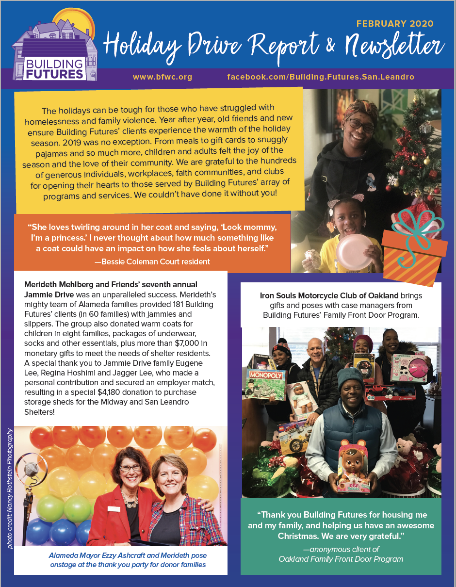 Holiday Drive Report and Newsletter